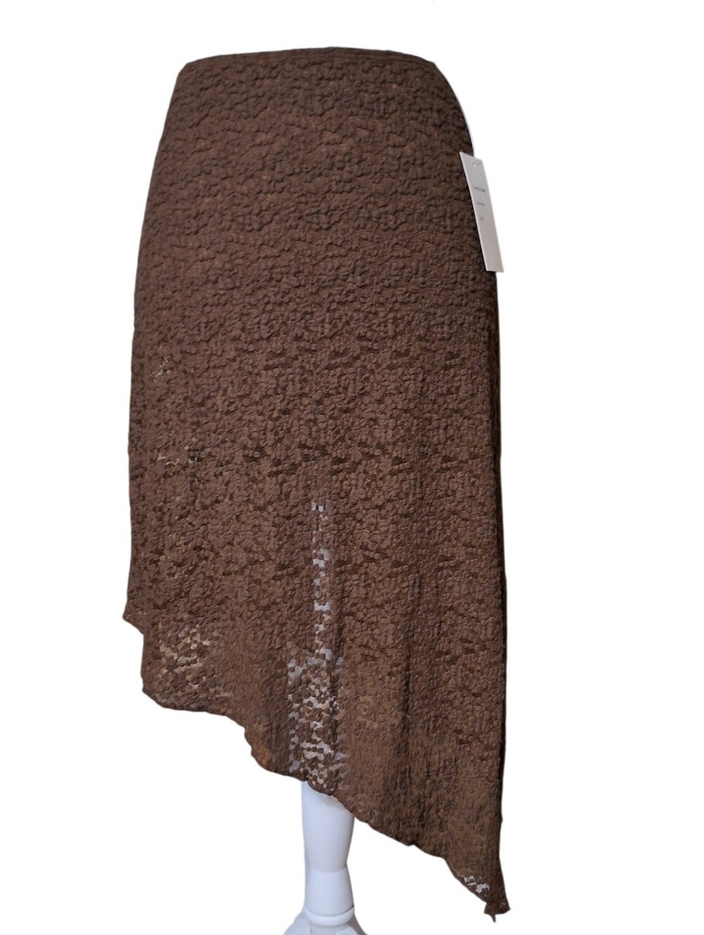 Blenca S Indie forest fairy whimsygoth chocolate brown lace asymmetric skirt Y2K